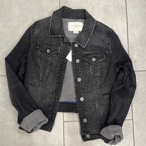 Anthropologie black denim jacket size XS